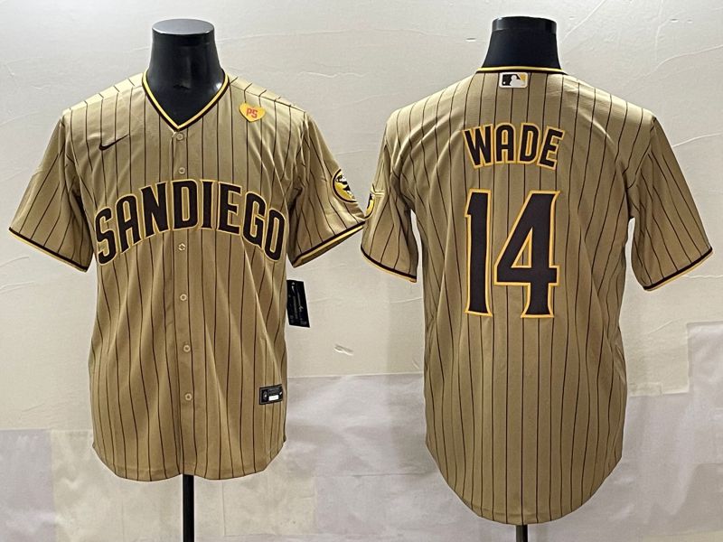 Men 2025 San Diego Padres #14 Wade Brown Stripe Game Nike MLB Jersey style 8->san diego padres->MLB Jersey